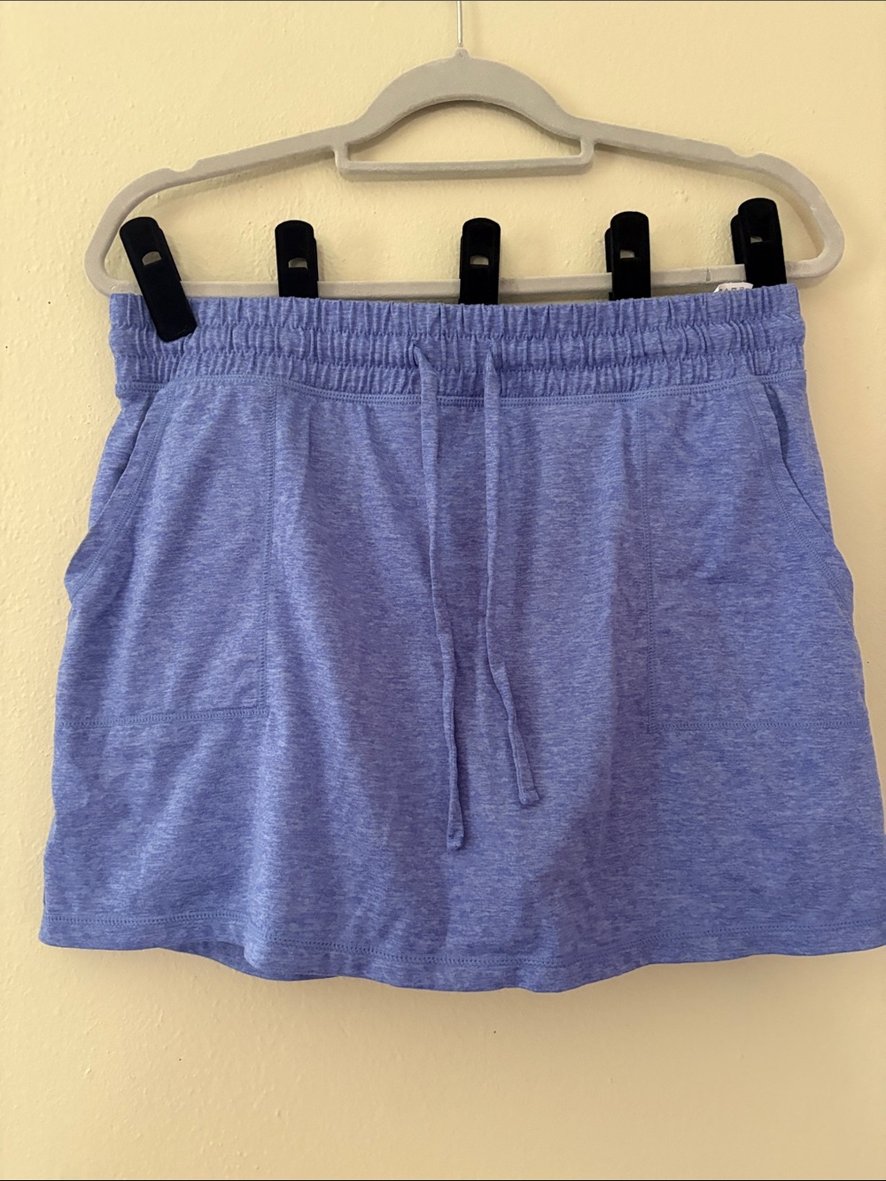 Casual Drawstring Mini Skirt with shorts in Light Purple